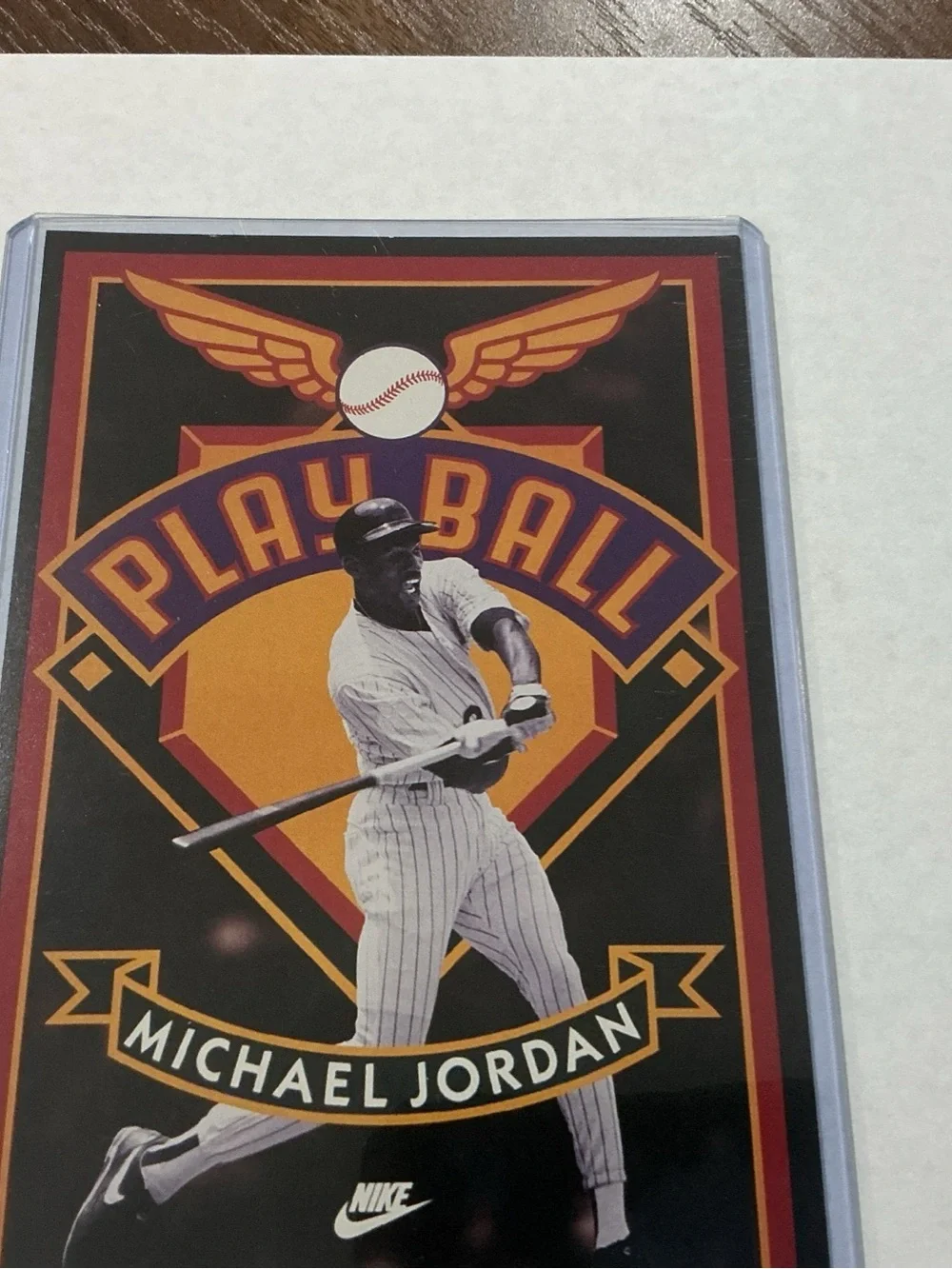 Vintage MICHAEL JORDAN Nike Promo Poster Card “Playball” 4X6 Very Rare